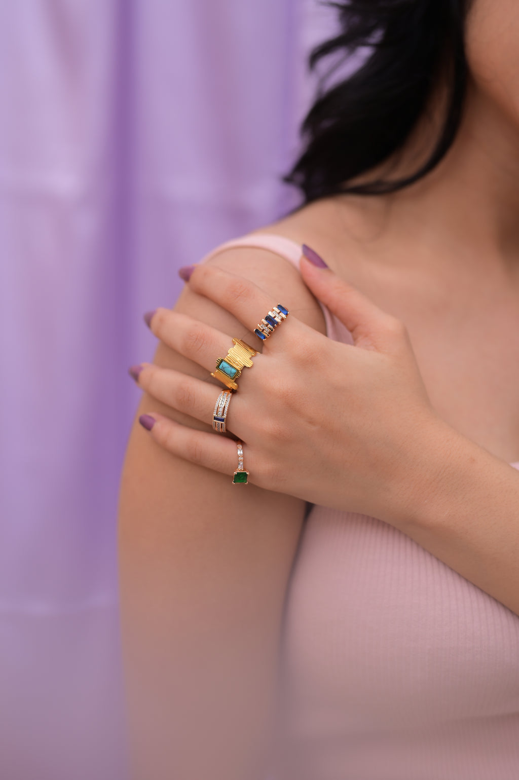 Wide Textured Turquoise Ring