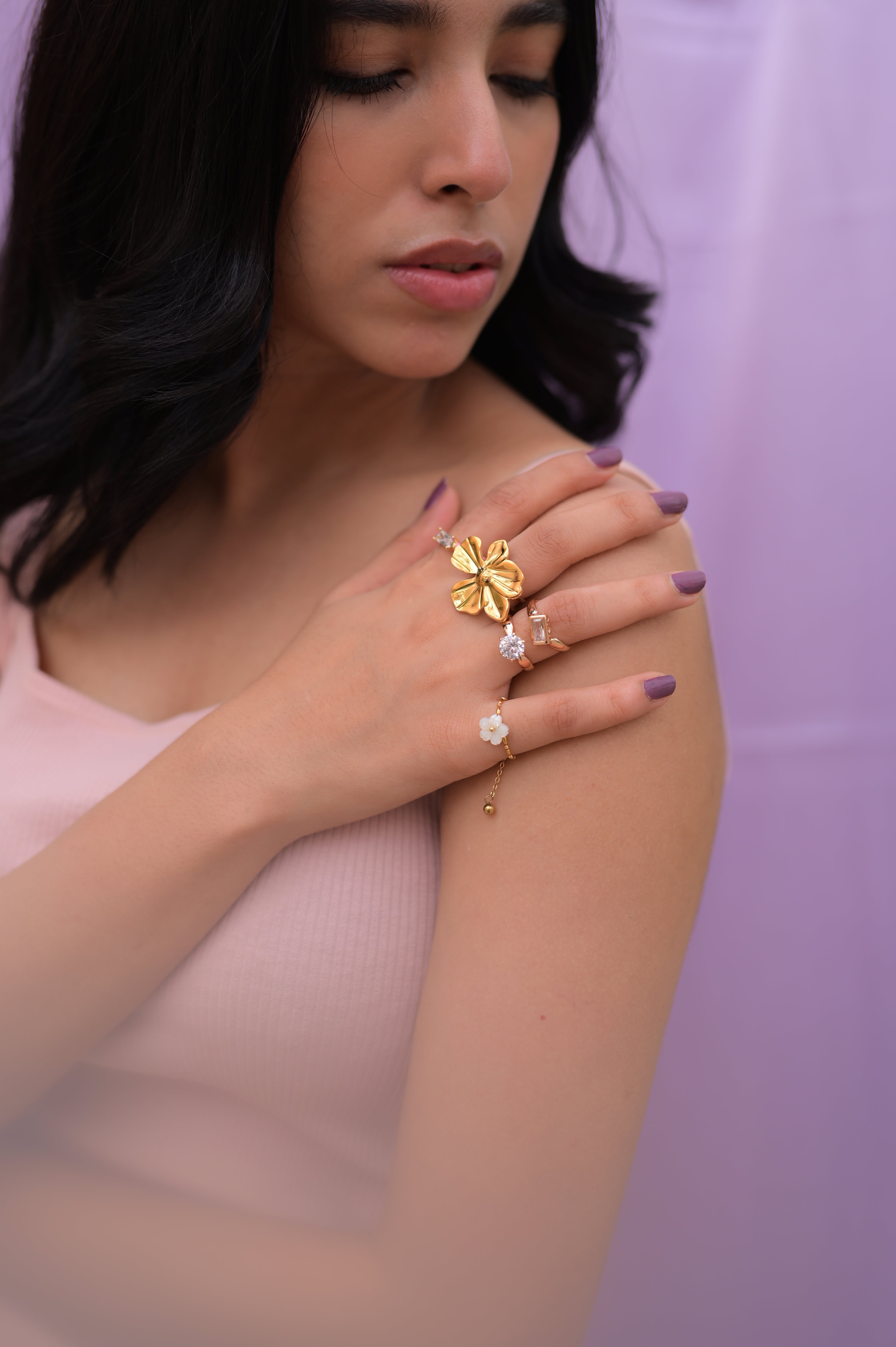 Polished Gold Bloom Ring