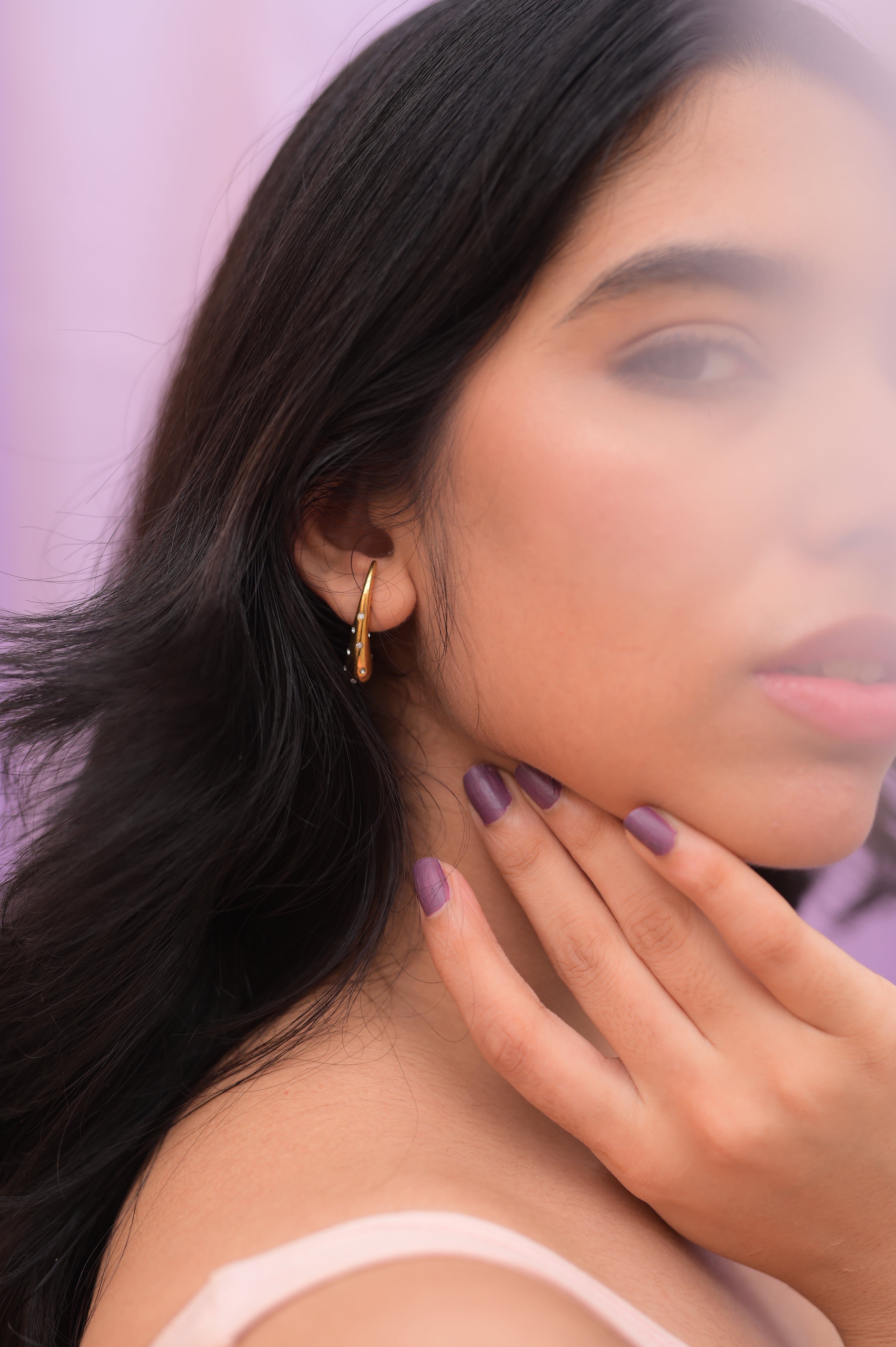 Gold Tapered Crystal Teardrops