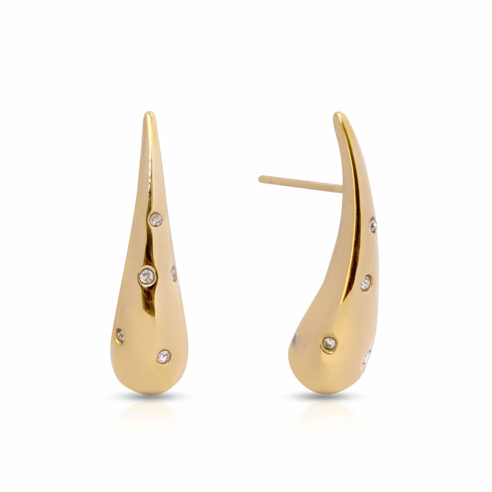 Gold Tapered Crystal Teardrops