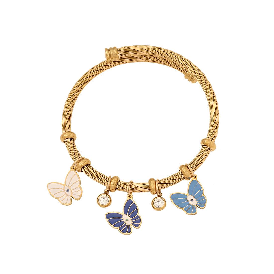 Gold Butterfly Charm Bangle