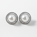 Lumière Pearl Halo Earrings Silver