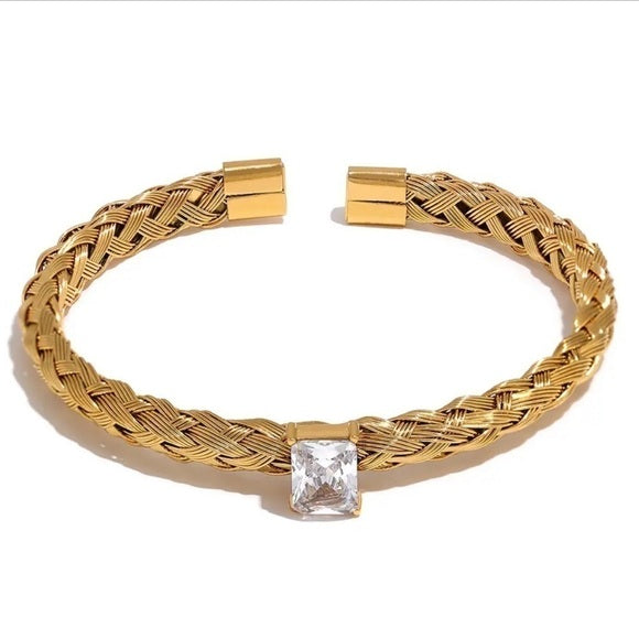 Champagne Braided Gold Cuff