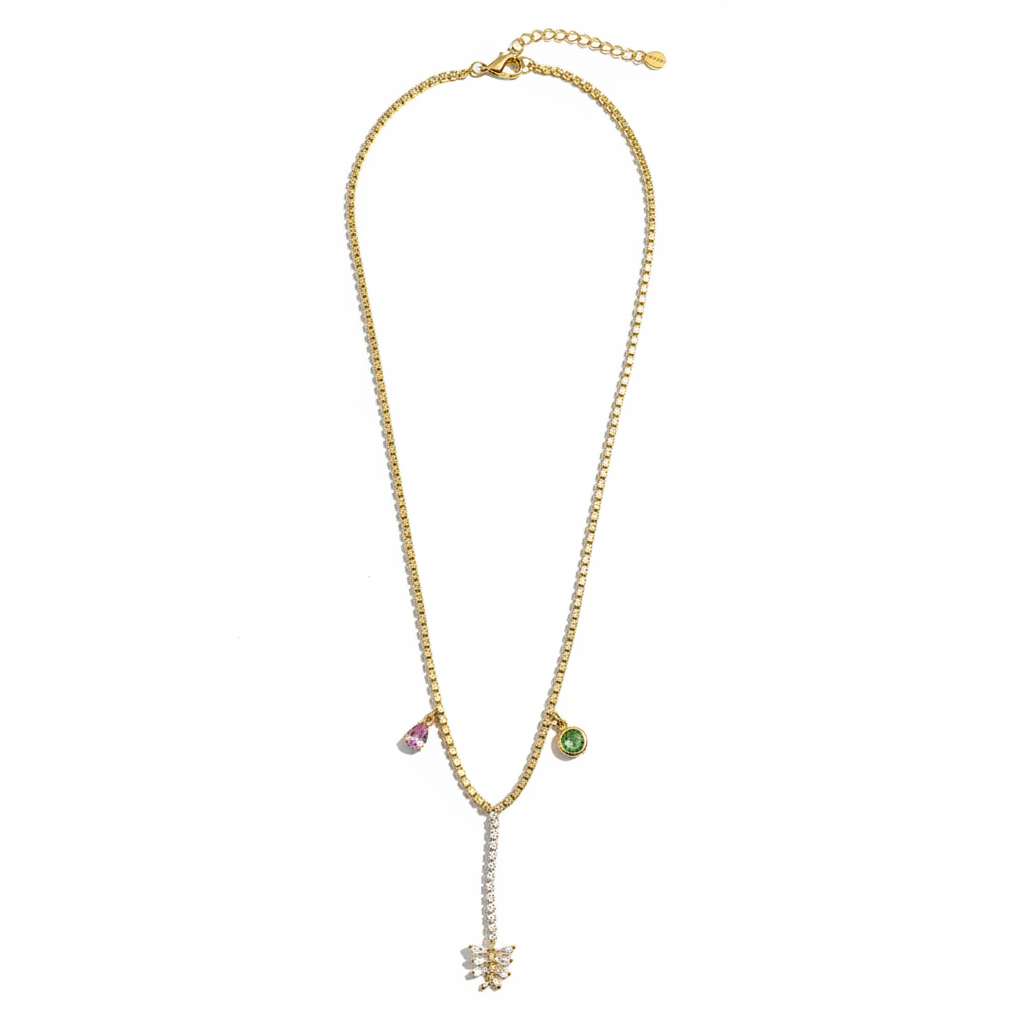 Necklace Natural U-Shape on White