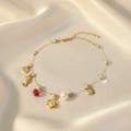 Ocean charm anklet on elegant background