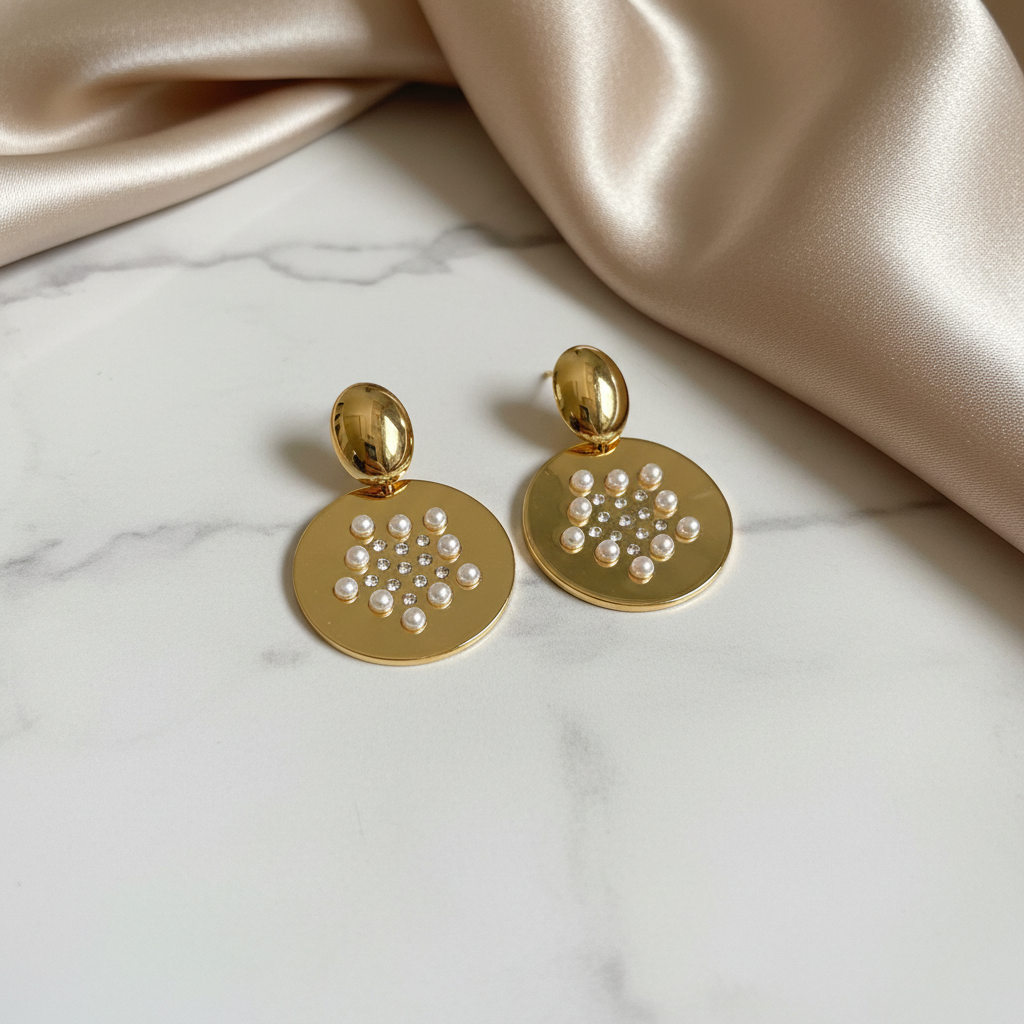 Pearl Constellation Drop Earrings Elegant Background