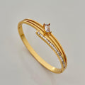 Crystal Solitaire Triple-Band Bangle