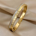 Geometric Pavé Edge Bangle