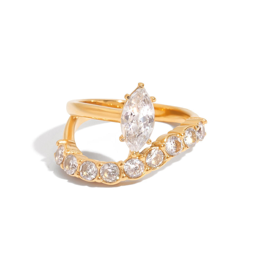 Marquise & Diamond Eternity Bridal Ring Set