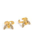 Crystal Wing Honey Bee Gold Ear Cuffs