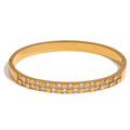 Gold Bangle with Tiny Crystals