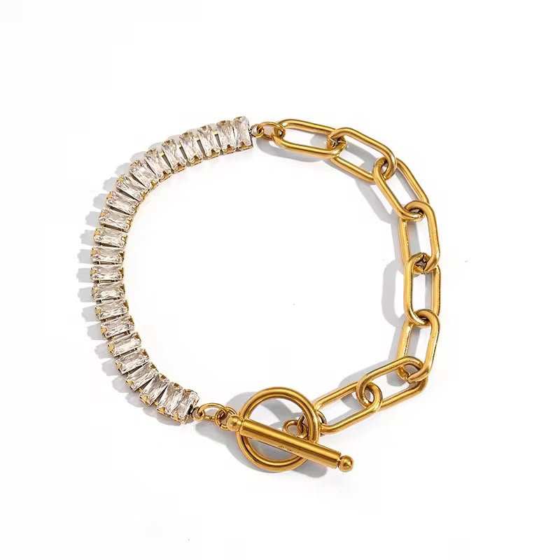 Crystal Baguette Toggle Bracelet