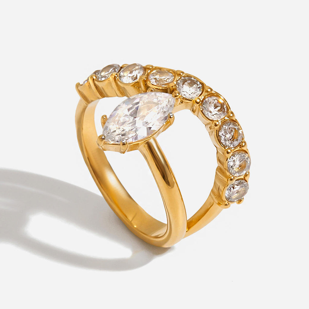 Marquise & Diamond Eternity Bridal Ring Set