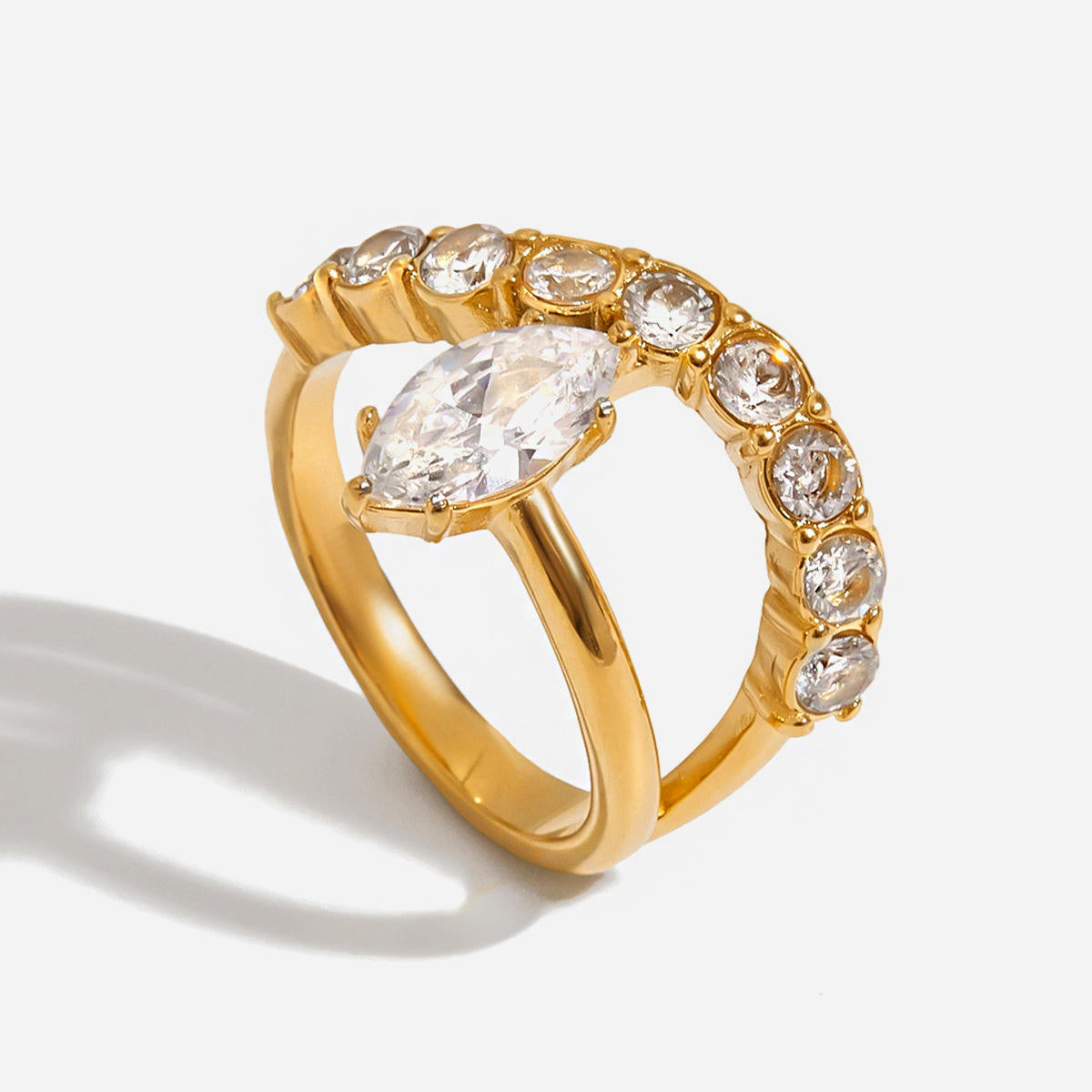 Marquise & Diamond Eternity Bridal Ring Set
