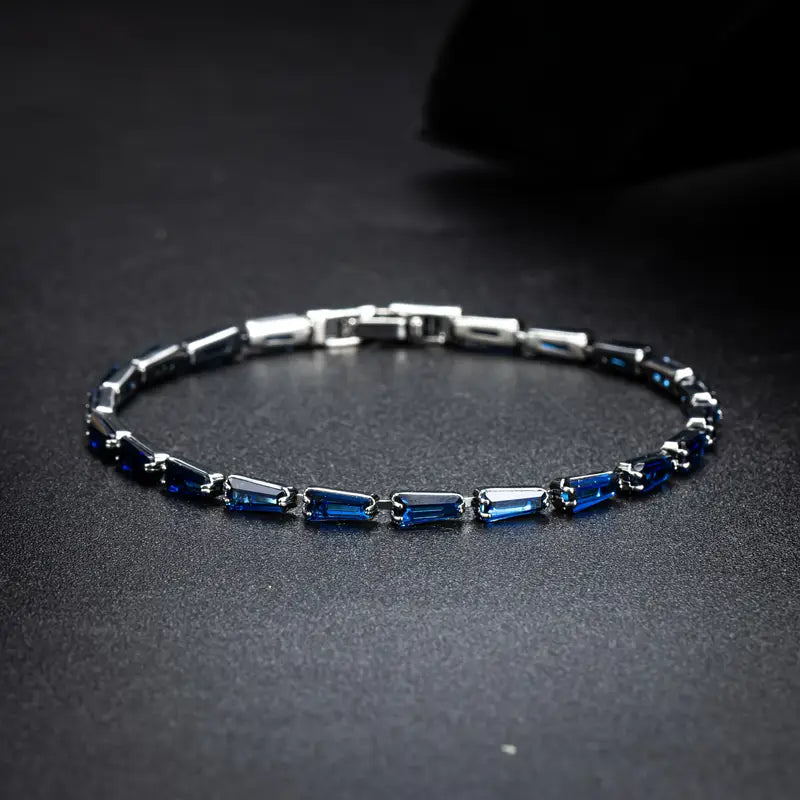 Blue Baguette Crystal Bracelet