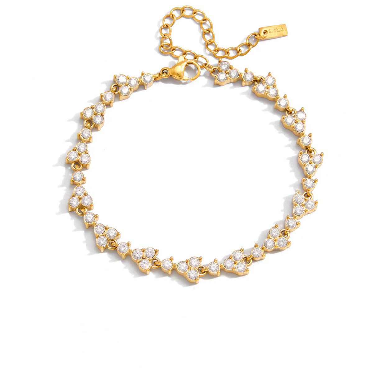 Crystal Cluster Tennis Bracelet