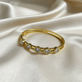 Gold Bezel-Set Crystal Bangle