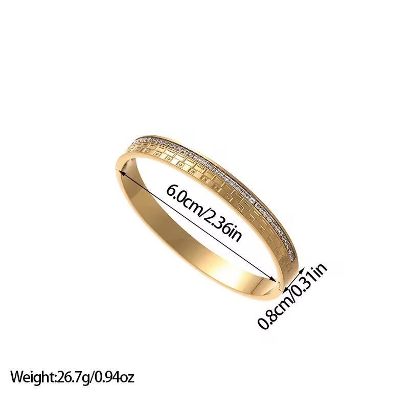 Geometric Pavé Edge Bangle