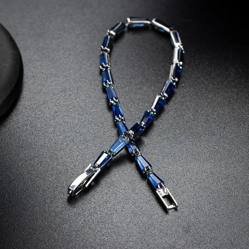 Blue Baguette Crystal Bracelet