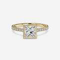 Square Bezel Pavé Solitaire Ring