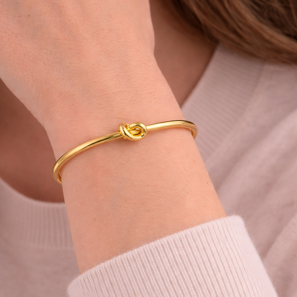 Gold Knot Cuff Bangle