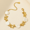Golden Butterfly & Pearl Charm Bracelet