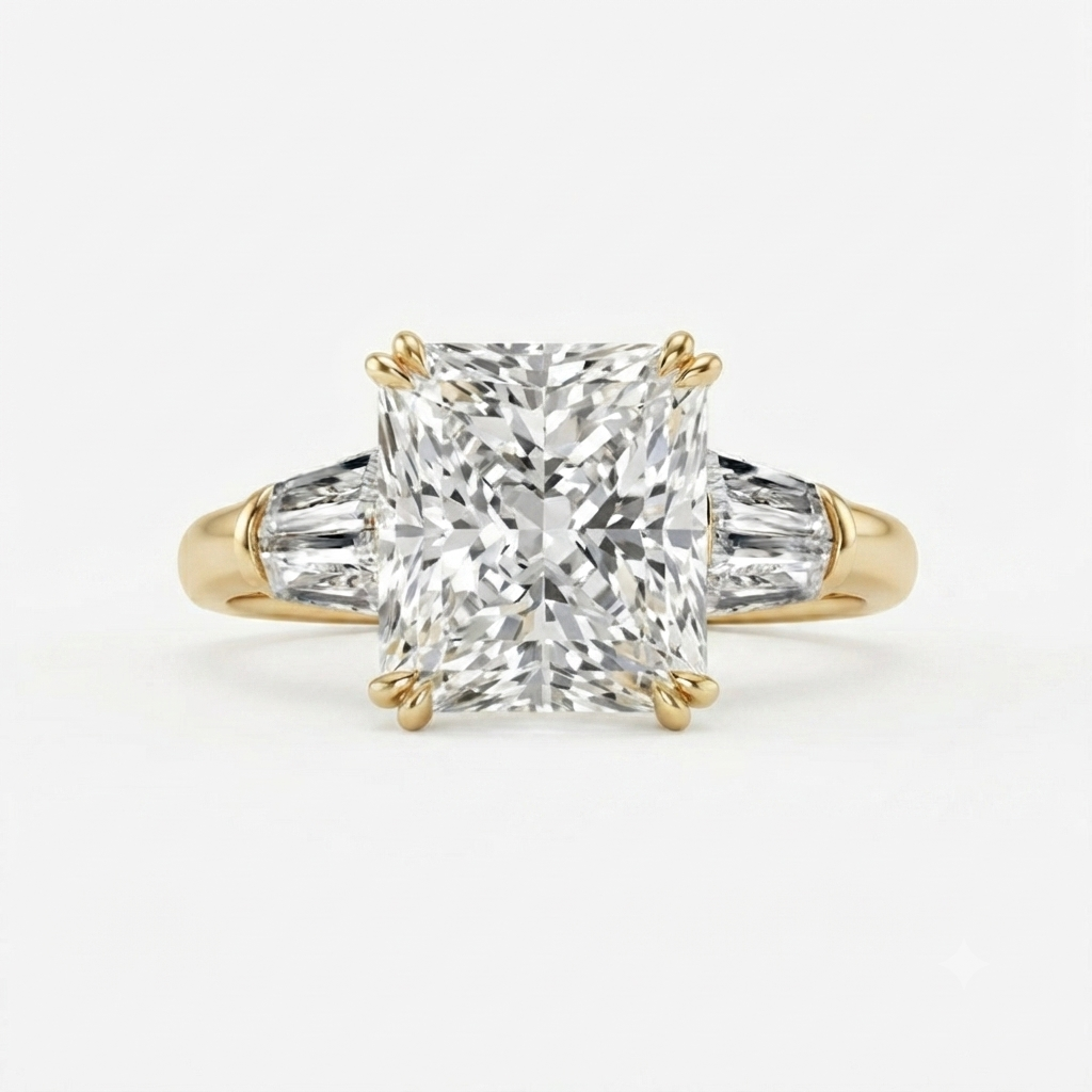 Radiant Cut Stone Baguette Ring