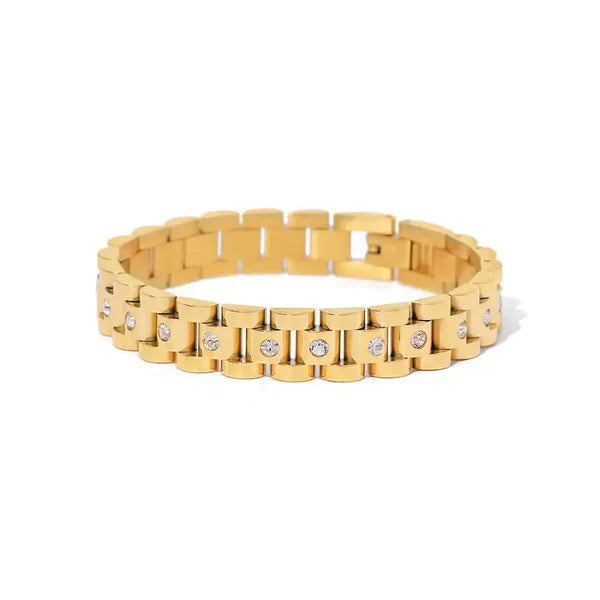 Gold Crystal Link Bracelet