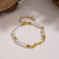 Pearl & Gold Wave Bracelet