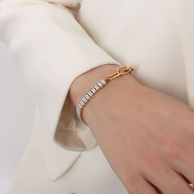 Crystal Baguette Toggle Bracelet