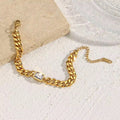 Cuban Chain Bracelet with Crystal Stone