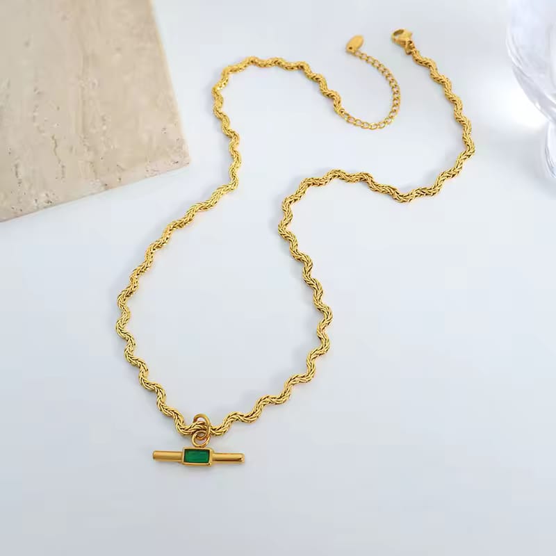 Twisted Rope OT Bar Necklace