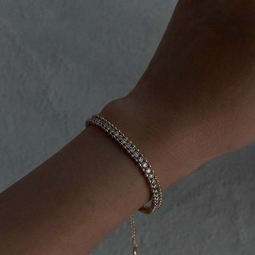 Double Row Crystal Tennis Bracelet