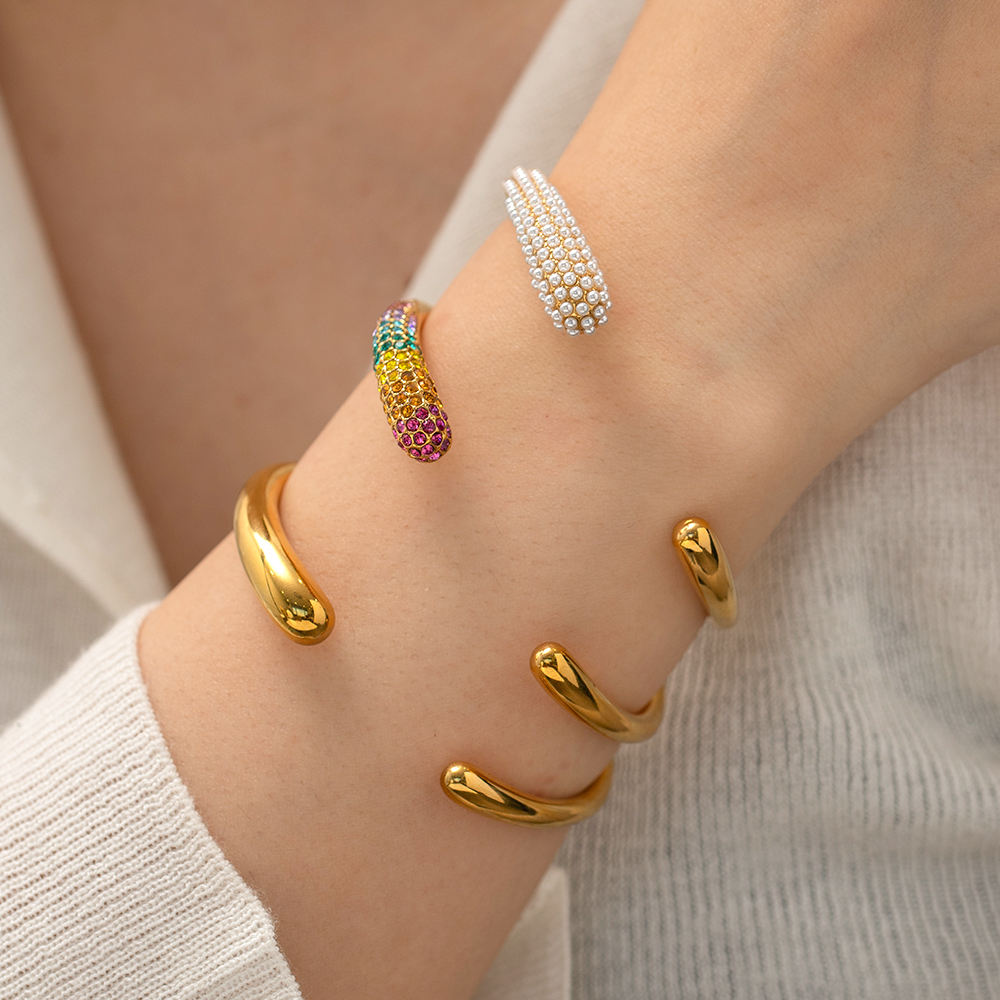 Pearl Pavé Cuff Bangle