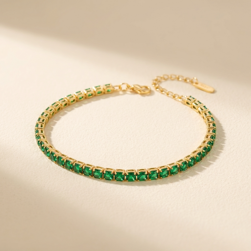Emerald Green Tennis Bracelet