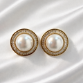 Golden Lumiere Pearl Halo Earrings