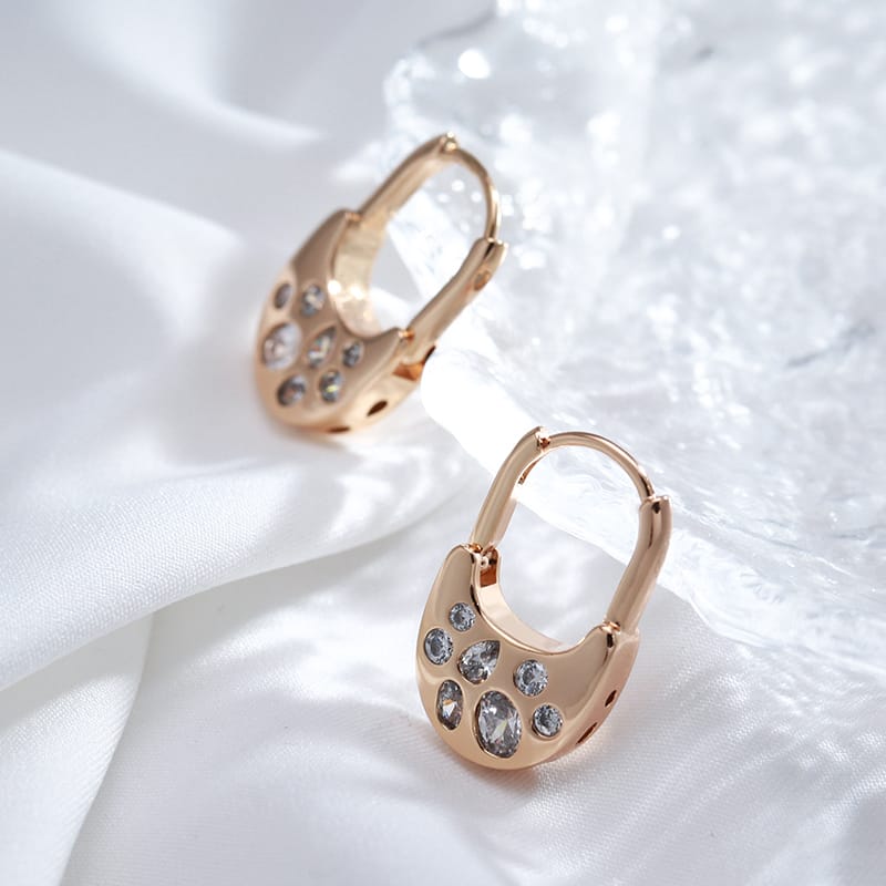 Rose Gold Crystal Pavé Hoop Earrings