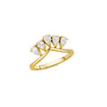 Pear Crown Chevron Ring