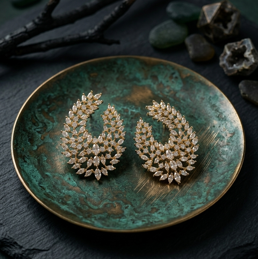 Marquise Crystal Wreath Earrings