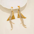 Crystal Cascade Triangle Drop Earrings