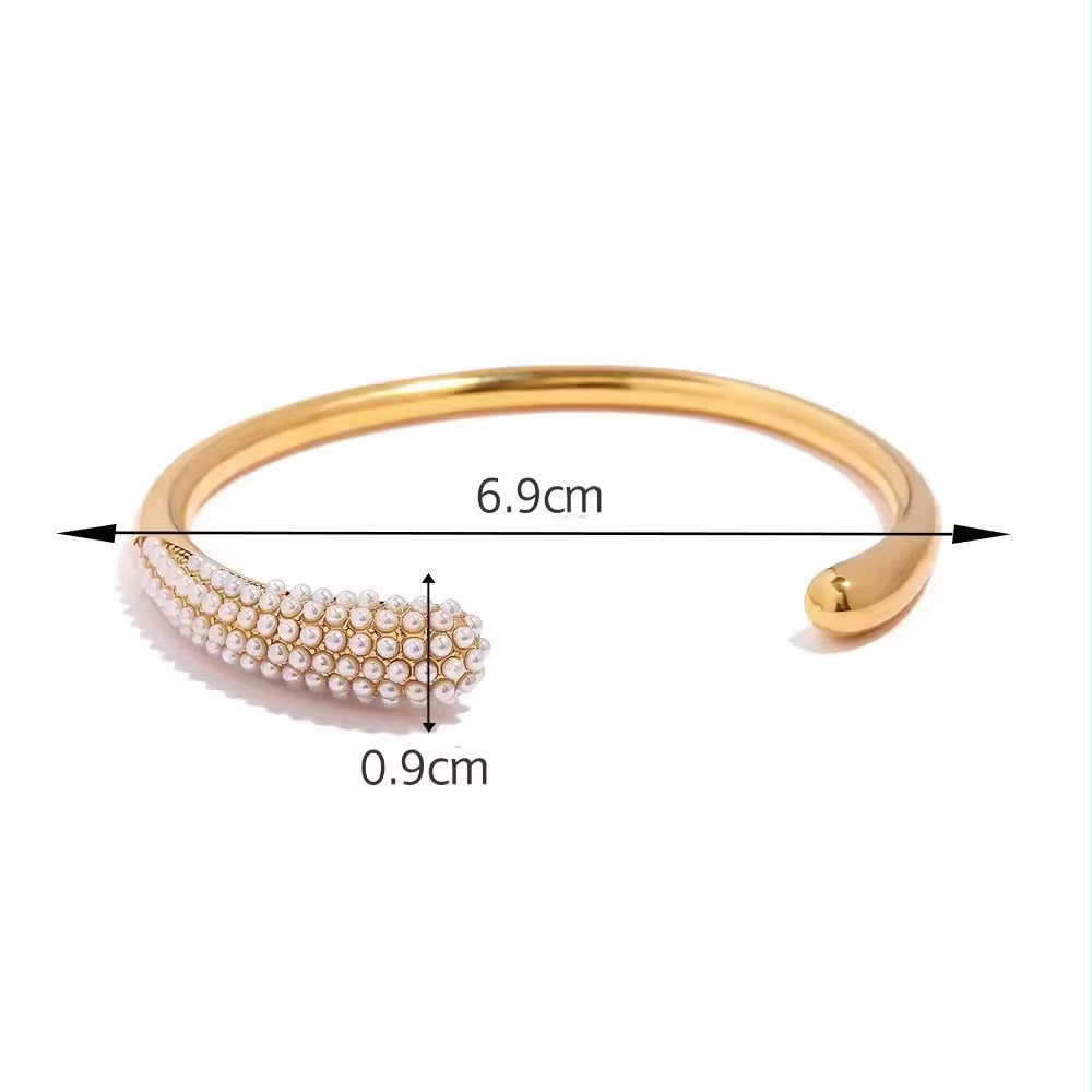 Pearl Pavé Cuff Bangle
