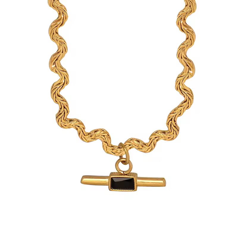 Twisted Rope OT Bar Necklace