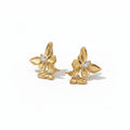 Golden Butterfly Stud Earrings with Crystal Accents