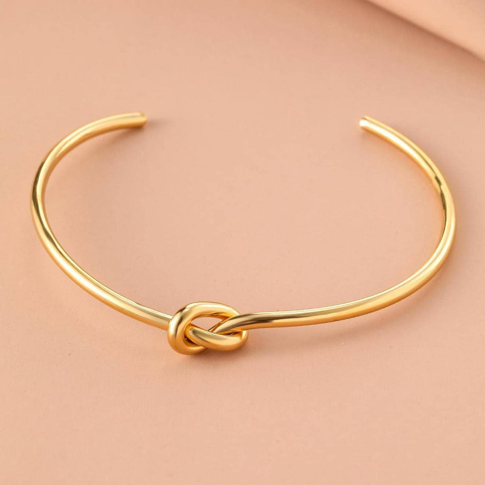 Gold Knot Cuff Bangle