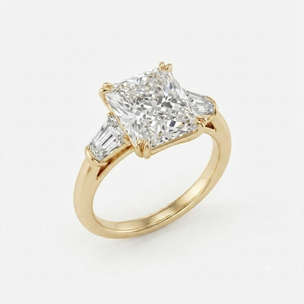 Radiant Cut Stone Baguette Ring