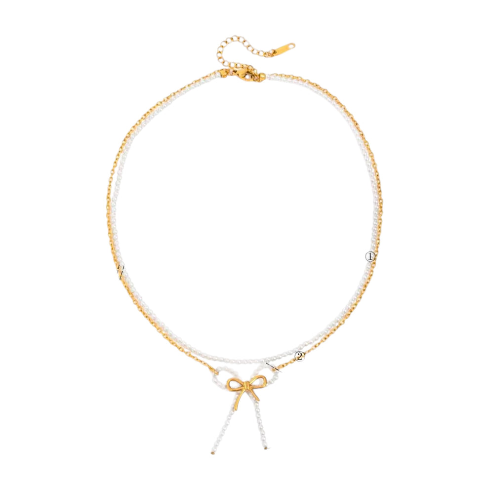 Belle Bow Beaded Necklace