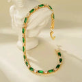 Emerald Baguette & Diamond Tennis Bracelet