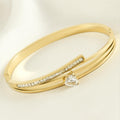 Crystal Heart Charm Bangle