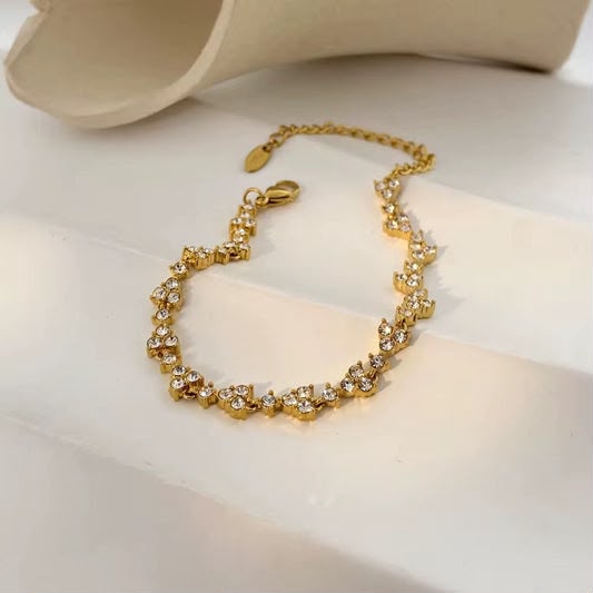 Crystal Cluster Tennis Bracelet