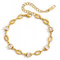 Square Crystal Mariner Chain Bracelet